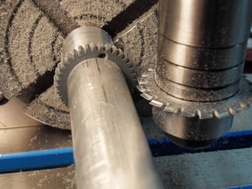 Manufacturing the gearwheel for the clicker- mechanism. Manufacturing the gearwheel for the clicker- mechanism.